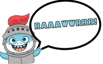 Castles on Command shark mascot