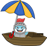 Castles on Command Mascot In A Boat